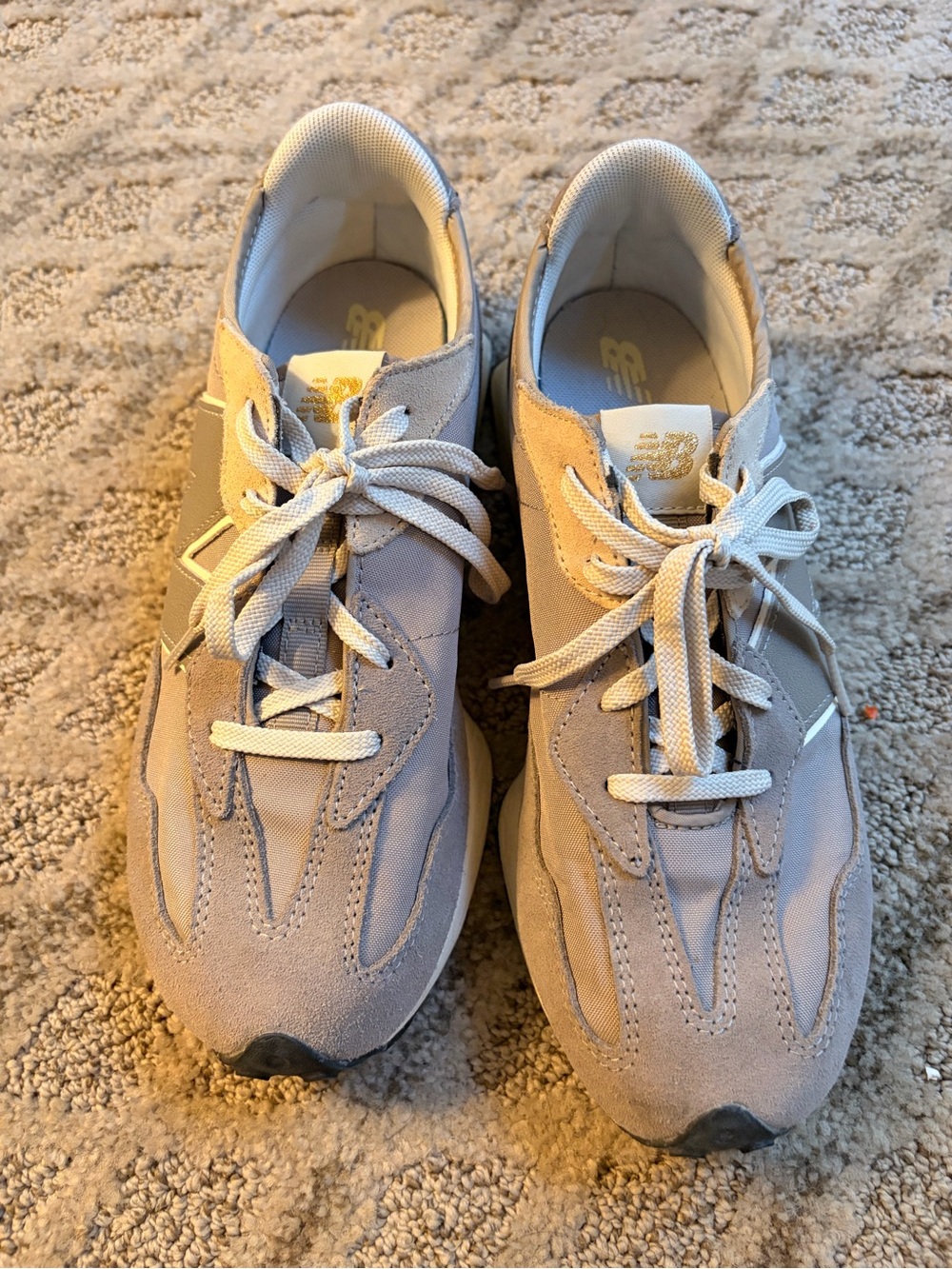 New Balance 327 Grey Suede & Mesh Sneakers
